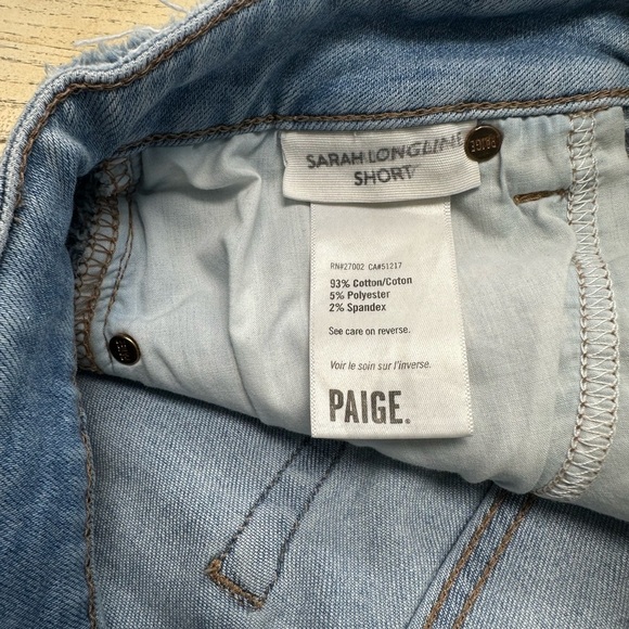 Paige Sarah Longline Denim Shorts - Size 25 - Picture 5 of 6